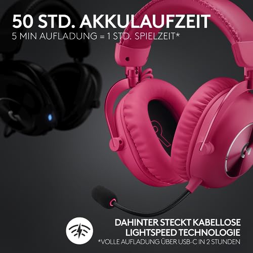 Logitech G PRO X TKL LIGHTSPEED kabellose Gaming-Tastatur PRO X 2 LIGHTSPEED Wireless Gaming Headset, PC, PS5, PS4, QWERTZ Deutsches Layout - Magenta Bild 4