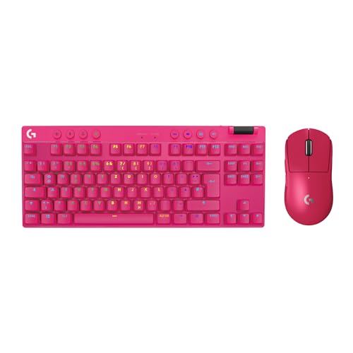 Logitech G PRO X SUPERLIGHT 2 LIGHTSPEED kabellose Gaming-Maus, USB-C-Aufladen, PC & Mac + PRO X TKL LIGHTSPEED kabellose Gaming-Tastatur, ohne Ziffernblock, PBT-Tastenkappen (DEU QWERTZ) - Magenta Bild 1