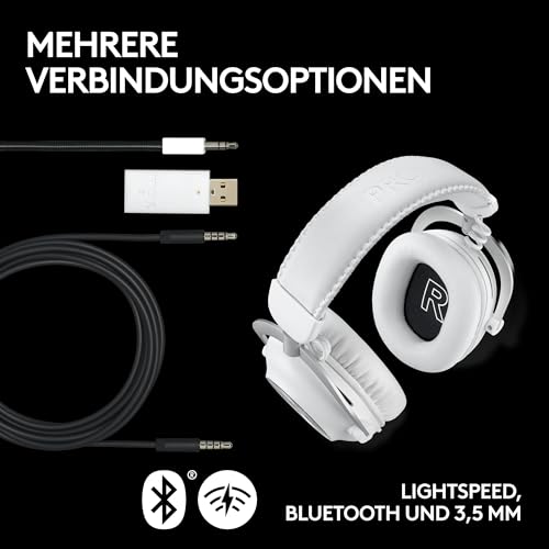 Logitech G PRO X SUPERLIGHT 2 LIGHTSPEED kabellose Gaming-Maus, USB-C-Aufladen, PC & Mac + PRO X 2 LIGHTSPEED kabelloses Gaming-Headset, Graphen-Lautsprecher 50 mm, für PC, PS5 - Weiß Bild 6