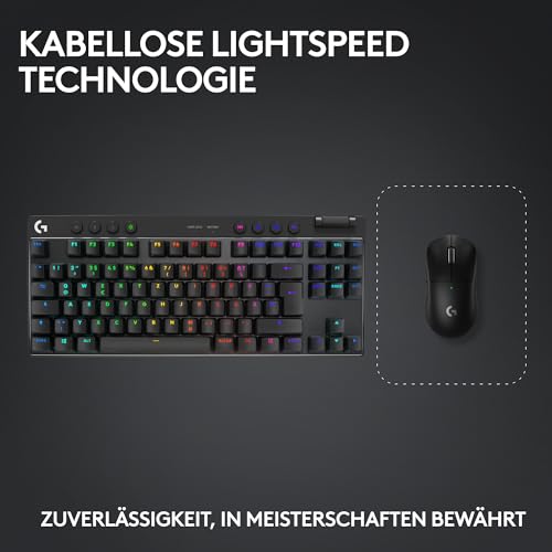 Logitech G PRO X SUPERLIGHT 2 LIGHTSPEED kabellose Gaming-Maus, USB-C-Aufladen, PC & Mac + PRO X TKL LIGHTSPEED kabellose Gaming-Tastatur, ohne Ziffernblock, PBT-Tastenkappen (DEU QWERTZ) - Schwarz Bild 6