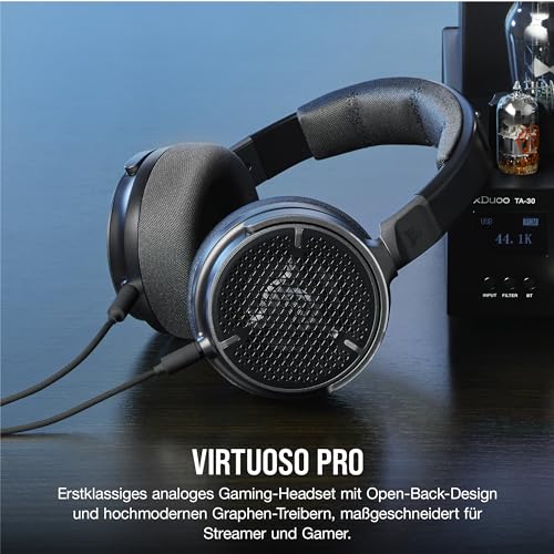Corsair Virtuoso PRO Kabelgebundenes Open Back Gaming Headset - Abnehmbares Unidirektionales Mikrofon - 50mm Graphene Treiber - 20Hz-40 kHz Frequenzgang - Carbon Bild 2