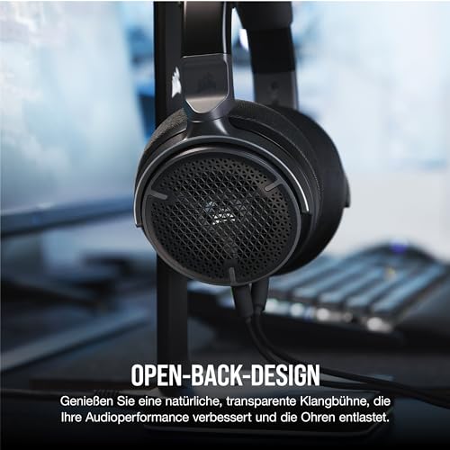 Corsair Virtuoso PRO Kabelgebundenes Open Back Gaming Headset - Abnehmbares Unidirektionales Mikrofon - 50mm Graphene Treiber - 20Hz-40 kHz Frequenzgang - Carbon Bild 3