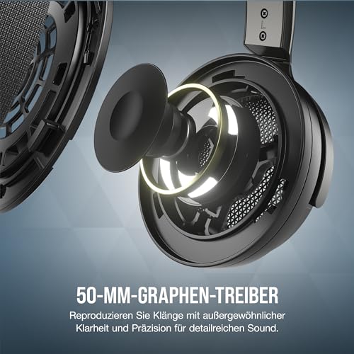 Corsair Virtuoso PRO Kabelgebundenes Open Back Gaming Headset - Abnehmbares Unidirektionales Mikrofon - 50mm Graphene Treiber - 20Hz-40 kHz Frequenzgang - Carbon Bild 4