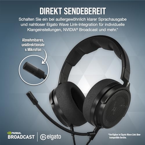Corsair Virtuoso PRO Kabelgebundenes Open Back Gaming Headset - Abnehmbares Unidirektionales Mikrofon - 50mm Graphene Treiber - 20Hz-40 kHz Frequenzgang - Carbon Bild 5