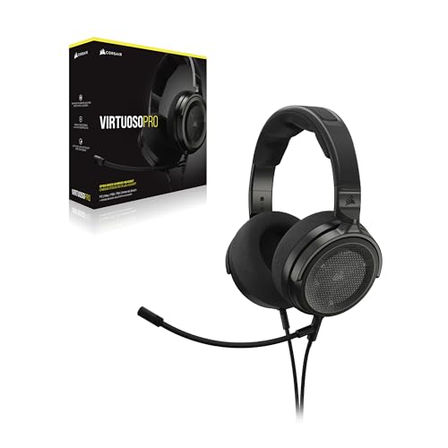 Corsair Virtuoso PRO Kabelgebundenes Open Back Gaming Headset - Abnehmbares Unidirektionales Mikrofon - 50mm Graphene Treiber - 20Hz-40 kHz Frequenzgang - Carbon Bild 7