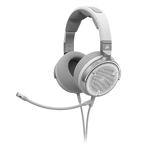 Corsair Virtuoso PRO Gaming-Headset mit offener Rückseite, abnehmbares, unidirektionales Mikrofon, 50 mm Graphen-Treiber, Frequenzgang 20 Hz - 40 kHz, Weiß Bild 1