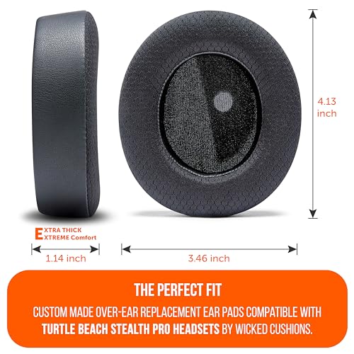 WC Freeze Stealth Pro – Kühlende Gel-Ohrpolster für Turtle Beach Stealth Pro von Wicked Cushions – Mehr Komfort, Haltbarkeit, Dicke und Schallisolierung für erstklassige Gaming-Sessions | Black Bild 5