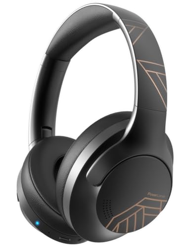 PowerLocus Bluetooth Kopfhörer Over Ear, 50 Std Spielzeit, 4 EQ-Modi, Kopfhörer Kabellos Faltbarer mit Mikrofon, HiFi-Stereo, 90 Grad Drehbar Wireless Headphones für Handy/Reise/Laptop/PC (Schwarz) Bild 1