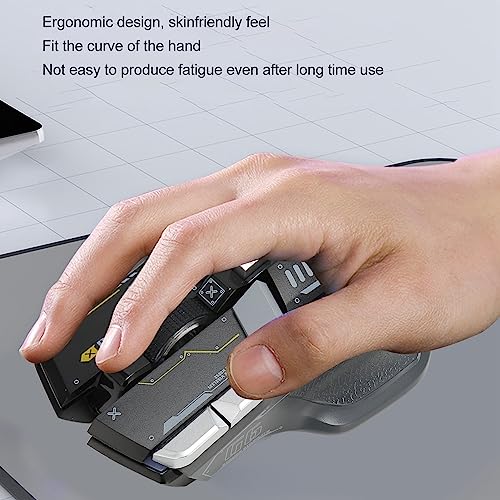 VBESTLIFE Kabellose Gaming-Maus, 2,4 G/kabelgebunden/Bluetooth, 3 Modi, 4000 DPI, RGB, 10 Makroprogrammierbare Tasten, für Windows, für IOS, Android (Schwarz) Bild 3