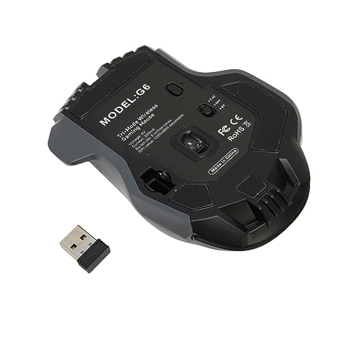 VBESTLIFE Kabellose Gaming-Maus, 2,4 G/kabelgebunden/Bluetooth, 3 Modi, 4000 DPI, RGB, 10 Makroprogrammierbare Tasten, für Windows, für IOS, Android (Schwarz) Bild 5