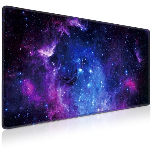 Gaming Mauspad XXL 900 x 400 mm- Mousepad Groß Schreibtischmatte Vernähte Kanten WassXerdicht Anti-Rutsch Desk Mat für PC, MacBook,Laptop Mouse Pad - Verbessert Präzision und Geschwindigkei Bild 1