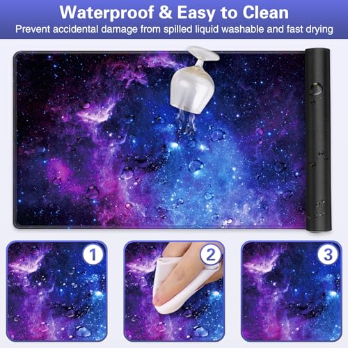 Gaming Mauspad XXL 900 x 400 mm- Mousepad Groß Schreibtischmatte Vernähte Kanten WassXerdicht Anti-Rutsch Desk Mat für PC, MacBook,Laptop Mouse Pad - Verbessert Präzision und Geschwindigkei Bild 5