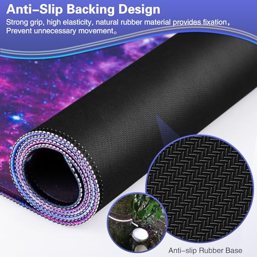Gaming Mauspad XXL 900 x 400 mm- Mousepad Groß Schreibtischmatte Vernähte Kanten WassXerdicht Anti-Rutsch Desk Mat für PC, MacBook,Laptop Mouse Pad - Verbessert Präzision und Geschwindigkei Bild 6