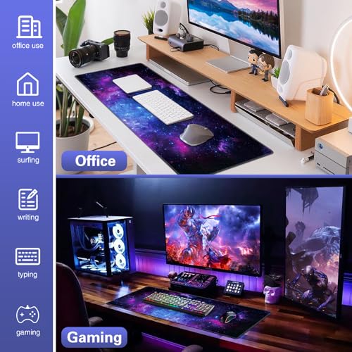 Gaming Mauspad XXL 900 x 400 mm- Mousepad Groß Schreibtischmatte Vernähte Kanten WassXerdicht Anti-Rutsch Desk Mat für PC, MacBook,Laptop Mouse Pad - Verbessert Präzision und Geschwindigkei Bild 7