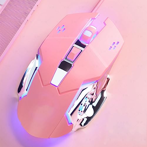 Annadue RGB Gaming Maus, Optische USB Computermaus Kabelgebundene Gaming Maus mit 4 Einstellbaren DPI Bis zu 3600, Leise Ergonomische Gamer Maus für Windows 7/8/10/XP (Rosa) Bild 2