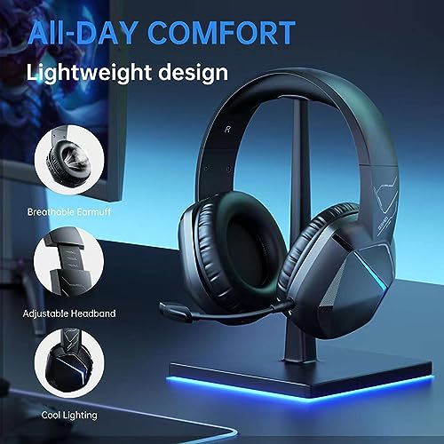 Gaming-Headset mit 50-mm-Treibern –5.2, Hervorragende Soundeffekte, Kühle RGB-Beleuchtung, Klarer Klang, EIN-Tasten-Umschaltung, Angenehm zu Tragen Bild 4