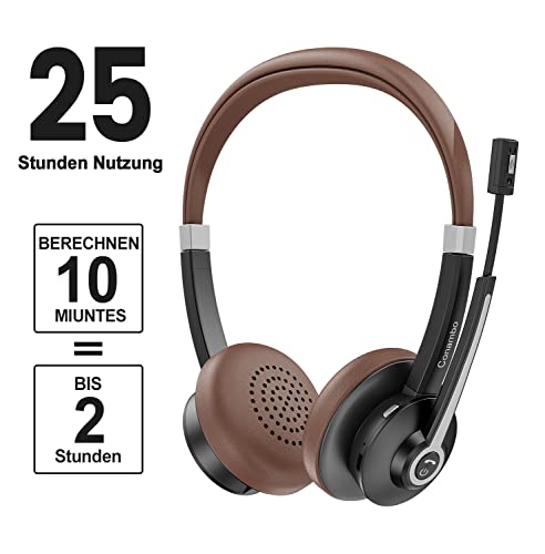 Conambo Headset mit Mikrofon, Kabellos Bluetooth Headset mit Mikrofon mit HD Stereo Sound für Laptop/PC/Mac, Headset Bluetooth 5.0 mit USB-A Dongle mit DSP Geräuschunterdrückun Bild 4
