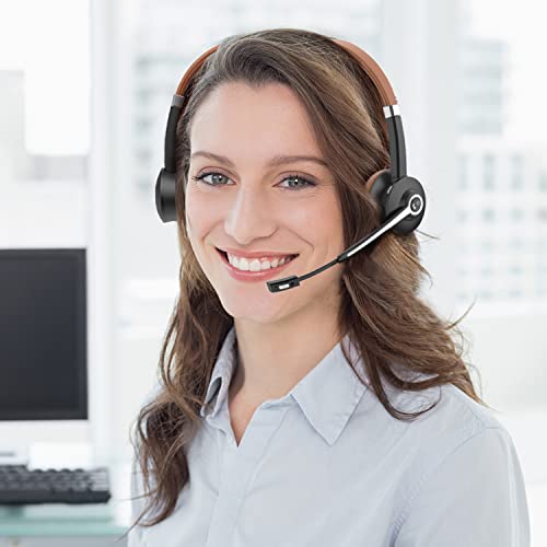 Conambo Headset mit Mikrofon, Kabellos Bluetooth Headset mit Mikrofon mit HD Stereo Sound für Laptop/PC/Mac, Headset Bluetooth 5.0 mit USB-A Dongle mit DSP Geräuschunterdrückun Bild 6