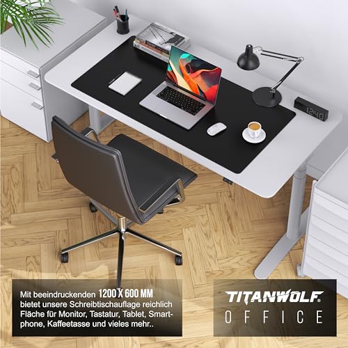 Titanwolf Übergröße Mauspad 1200x600mm, XXXL Mousepad Home und Office Schreibtischunterlage Groß, Tastatur und Maus Unterlage Schreibtisch 120x60 cm - Schwarz Bild 6