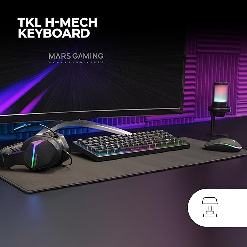 MARSGAMING MCP-RGB3, Gaming-Set: RGB-Tastatur + RGB-Maus 3200 DPI + Over-Ear-Headset + XXL-Mousepad, Schwarz, Spanische Sprache Bild 2