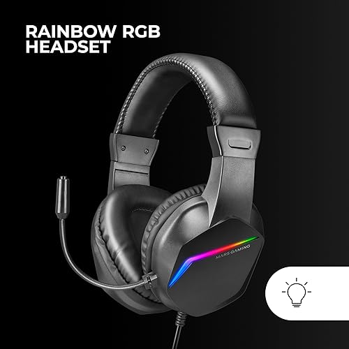 MARSGAMING MCP-RGB3, Gaming-Set: RGB-Tastatur + RGB-Maus 3200 DPI + Over-Ear-Headset + XXL-Mousepad, Schwarz, Spanische Sprache Bild 5