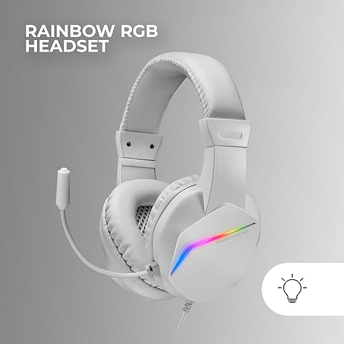 Mars Gaming MCP-RGB3 Pack RGB Tastatur Fixed, Maus Flow 3200 DPI, Over-Ear Kopfhörer, XXL Matte, spanische Sprache, Weiß Bild 4