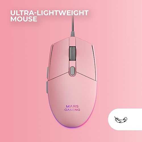 MARSGAMING RGB, MCP Gaming-Tastatur Fixed + Gaming-Maus Flow 3200 DPI + Over-Ear Headset + XXL Mousepad, Pink, Portugiesisch Sprache Bild 5