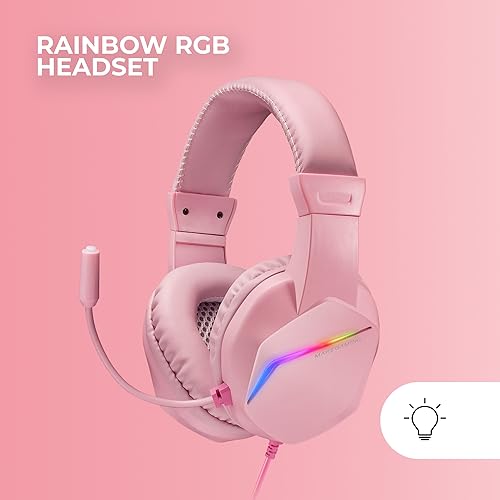 MARSGAMING RGB, MCP Gaming-Tastatur Fixed + Gaming-Maus Flow 3200 DPI + Over-Ear Headset + XXL Mousepad, Pink, Portugiesisch Sprache Bild 6