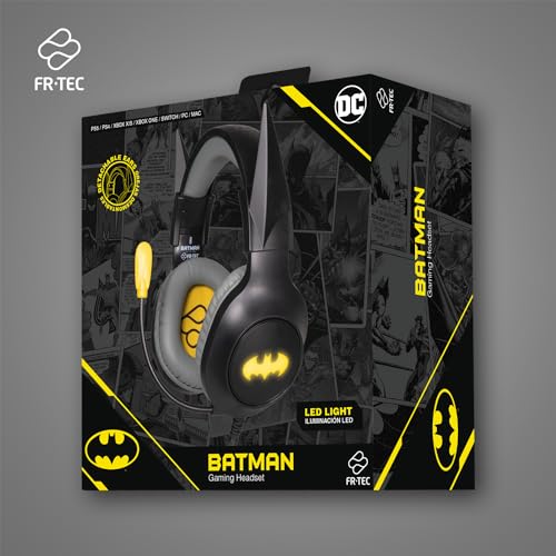 FRTEC - Gaming-Headset Batman mit abnehmbaren dunklen Ritterohren, Kabel und RGB-LED-Licht, für PlayStation 5, PS4, Xbox Series X/S, Xbox One, Nintendo Switch, PC, Mac Bild 6