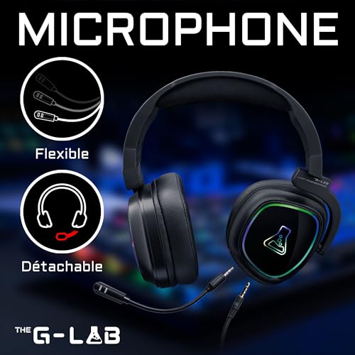 THE G-LAB - Korp Promethium - Wireless Gaming Headset für PS4/PS5/PC - Kabelloses Gamer-Headset mit geringer Latenz - RGB-Hintergrundbeleuchtung - Hochwertiger Stereo-Sound Gaming Headset - Neu Bild 4