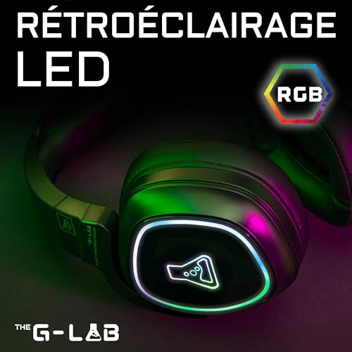 THE G-LAB - Korp Promethium - Wireless Gaming Headset für PS4/PS5/PC - Kabelloses Gamer-Headset mit geringer Latenz - RGB-Hintergrundbeleuchtung - Hochwertiger Stereo-Sound Gaming Headset - Neu Bild 6