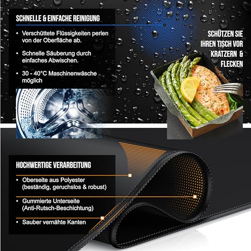 Titanwolf Übergröße Mauspad 1200x800mm, XXXL Mousepad Home und Office Schreibtischunterlage Groß, Tastatur und Maus Unterlage Schreibtisch 120x80 cm - Schwarz Bild 3