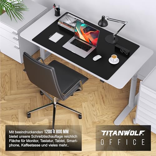 Titanwolf Übergröße Mauspad 1200x800mm, XXXL Mousepad Home und Office Schreibtischunterlage Groß, Tastatur und Maus Unterlage Schreibtisch 120x80 cm - Schwarz Bild 5