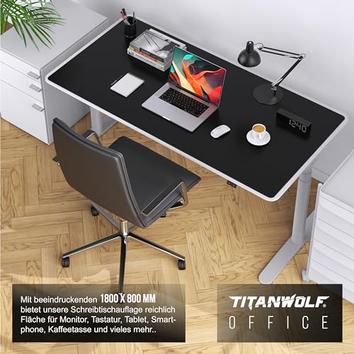 Titanwolf Übergröße Mauspad 1800x800mm, XXXL Mousepad Home und Office Schreibtischunterlage Groß, Tastatur und Maus Unterlage Schreibtisch 180x80 cm - Schwarz Bild 5