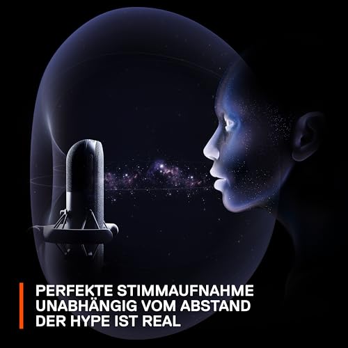 SteelSeries Alias USB-Mikrofon für PC – 3 Mal größere Kapsel fürs Gaming, Streaming und Podcasting – KI-gestützte Geräuschunterdrückung – LED-Stummschalttaste + Pegelüberwachung – Stoßdämpfer Bild 5