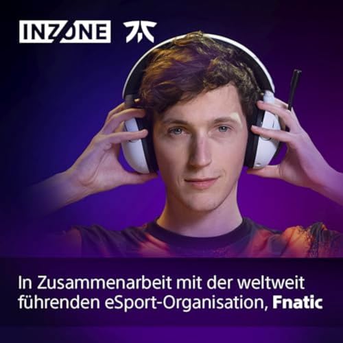 Sony INZONE H5 - Wireless Gaming Headset, 360 Spatial Sound für Gaming, komfortabler Sitz, 28 Std. Akkulaufzeit, geringe Latenz, Mikrofon mit AI, PC & PS5 kompatibel - Weiß Bild 2