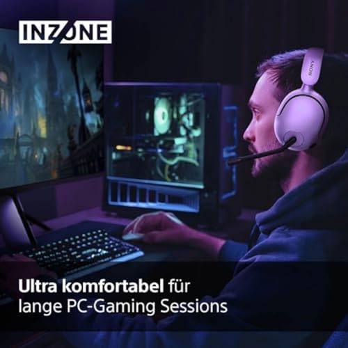 Sony INZONE H5 - Wireless Gaming Headset, 360 Spatial Sound für Gaming, komfortabler Sitz, 28 Std. Akkulaufzeit, geringe Latenz, Mikrofon mit AI, PC & PS5 kompatibel - Weiß Bild 4