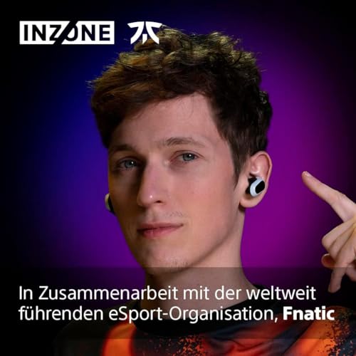 Sony INZONE Buds - In-Ear Gaming Kopfhöhrer für PC & PS5, 360 Spatial Sound, Active Noise Cancelling, AI-Mikrofon, 24H Akku, geringe Latenz – Weiß Bild 2
