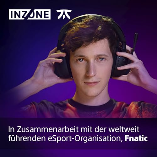 Sony INZONE H5 - Wireless Gaming Headset, 360 Spatial Sound für Gaming, komfortabler Sitz, 28 Std. Akkulaufzeit, geringe Latenz, Mikrofon mit AI, PC & PS5 kompatibel - Schwarz Bild 2
