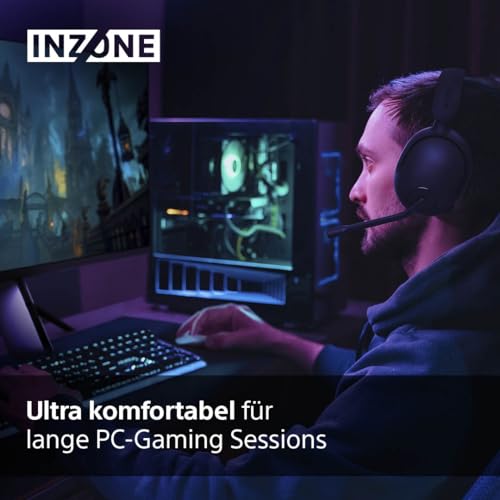 Sony INZONE H5 - Wireless Gaming Headset, 360 Spatial Sound für Gaming, komfortabler Sitz, 28 Std. Akkulaufzeit, geringe Latenz, Mikrofon mit AI, PC & PS5 kompatibel - Schwarz Bild 4