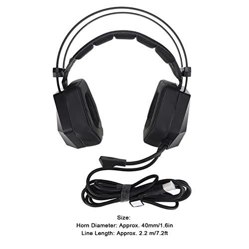Cyrank Gaming-Headset, Ths300 A3 Pro 7.1 Surround Sound, Kabelgebundene Computer-Kopfhörer Mit RGB-Licht, Streaming-Headset Mit Mikrofon über Ohr-Kopfhörer Bild 2