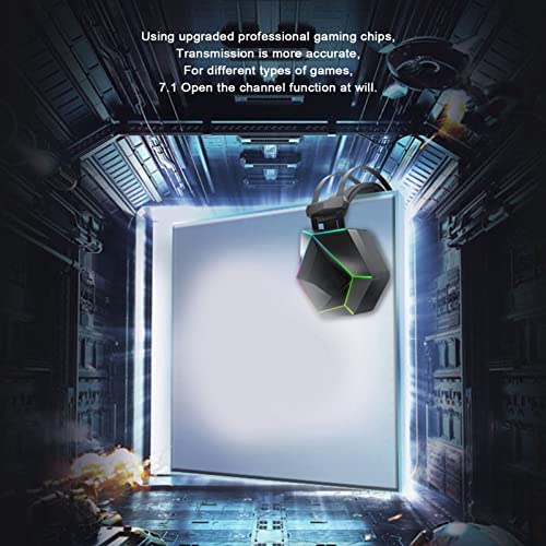 Cyrank Gaming-Headset, Ths300 A3 Pro 7.1 Surround Sound, Kabelgebundene Computer-Kopfhörer Mit RGB-Licht, Streaming-Headset Mit Mikrofon über Ohr-Kopfhörer Bild 5