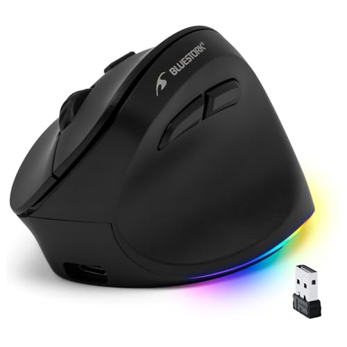 Bluestork - Ergonomische Vertikale Kabellose Maus 800-2400dpi 6 Tasten RGB Led - Ergonomische Maus Kabellos - Vorbeugung Gegen Mausarm/tennisarm (rsi Syndrom) - Pc & Mac - 2024 Bild 1