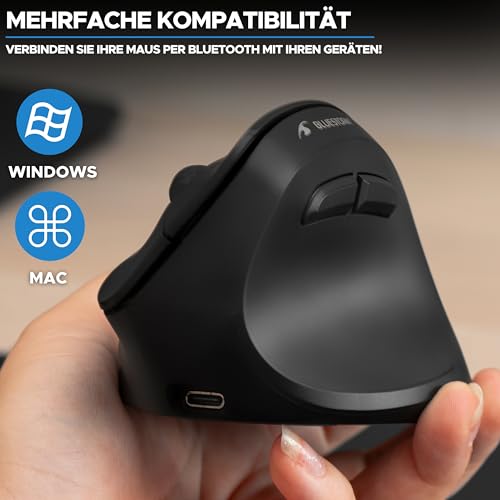 Bluestork - Ergonomische Vertikale Kabellose Maus 800-2400dpi 6 Tasten RGB Led - Ergonomische Maus Kabellos - Vorbeugung Gegen Mausarm/tennisarm (rsi Syndrom) - Pc & Mac - 2024 Bild 6