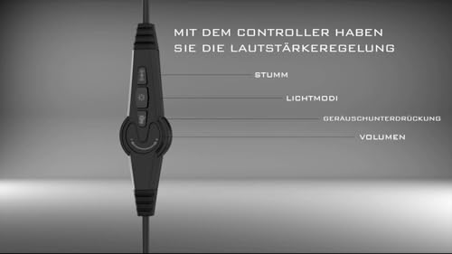 İnca IGK-X8Y Gaming-Headset – 7.1 Virtueller Surround Sound, RGB-Beleuchtung, 50-mm-Treiber, USB-Kabel, Geräuschunterdrückendes Mikrofon, Lautstärkeregelung, Kompatibel mit PC/PS5, 320g Leichtgewicht Bild 5
