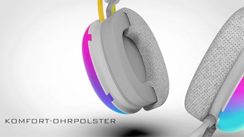 İnca IGK-X8Y Gaming-Headset – 7.1 Virtueller Surround Sound, RGB-Beleuchtung, 50-mm-Treiber, USB-Kabel, Geräuschunterdrückendes Mikrofon, Lautstärkeregelung, Kompatibel mit PC/PS5, 320g Leichtgewicht Bild 6