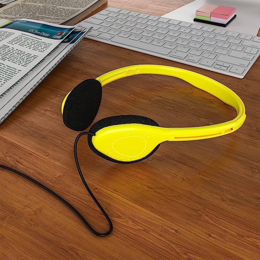 Maeline Bulk Stereo-Kopfhörer für Klassenzimmer, Studenten, verstellbares Band und Schaumstoffpolster, für Kinder, Online-Lernen, Bibliothek, Schule, Flugzeug, Reisen, 3,5 mm Stecker, 50 Stück, Bild 5