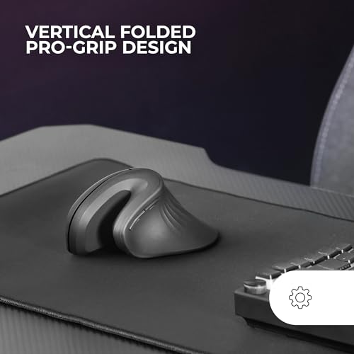 Mars Gaming MMW-ERGOPRO Schwarz, Ergonomische Vertikale Kabellose Maus, Gefaltetes Design, Optischer Sensor 3200DPI, Huano-Schalter, Kabelloser Empfänger 2.4GHz, Multi-Plattform Support Bild 2