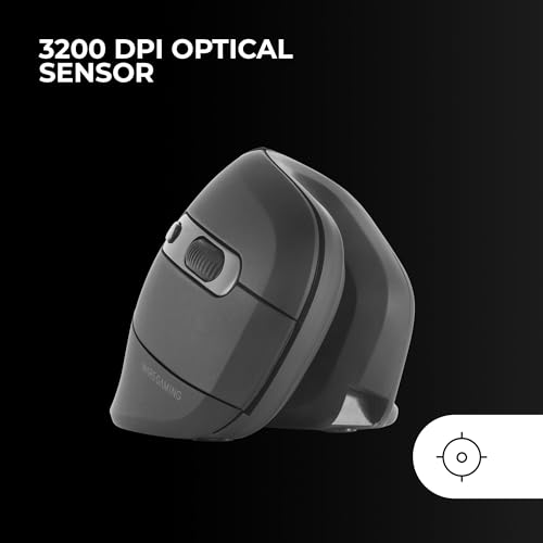 Mars Gaming MMW-ERGOPRO Schwarz, Ergonomische Vertikale Kabellose Maus, Gefaltetes Design, Optischer Sensor 3200DPI, Huano-Schalter, Kabelloser Empfänger 2.4GHz, Multi-Plattform Support Bild 3