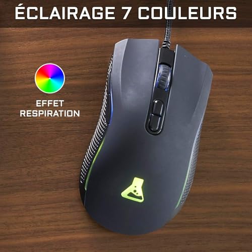 THE G-LAB–Combo Yttrium–Gamer-Paket Azerty RGB, Gaming-Tastatur mit 105 Tasten, 19 Tasten Anti-Ghosting–Gamer-Maus 2400 DPI–Gaming-Mauspad–PC PS4 Ps5 Xbox One/Series–New 2023, Schwarz, einheitsgröße Bild 4